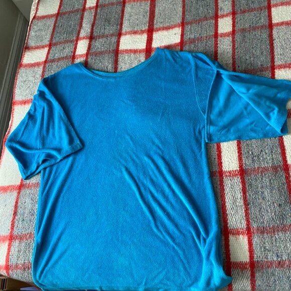 Turquoise Terry Cloth Cover Up or Every Day Tunic Top - Picture 2 of 8